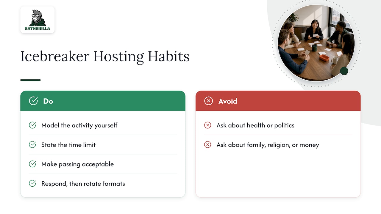 Six practical habits for enjoyable icebreakers